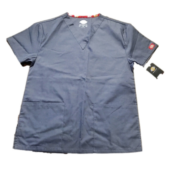 NWT DICKIES - gark grey charcoal Scrub top XS NEW - Picture 1 of 11